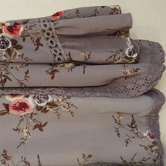 SLIGHTLY USED XXL FLORAL PRINT BELL SLEEVE KIMONO CARDIGAN LOOSE COVERUP - Picture 6 of 11